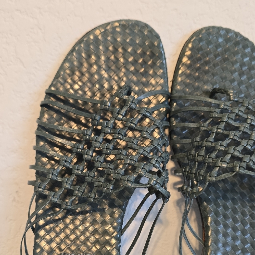 Mezlan Green Sandals Comfortable Slip-On Size 8 1/2 EUC Made In Spain - Picture 2 of 15